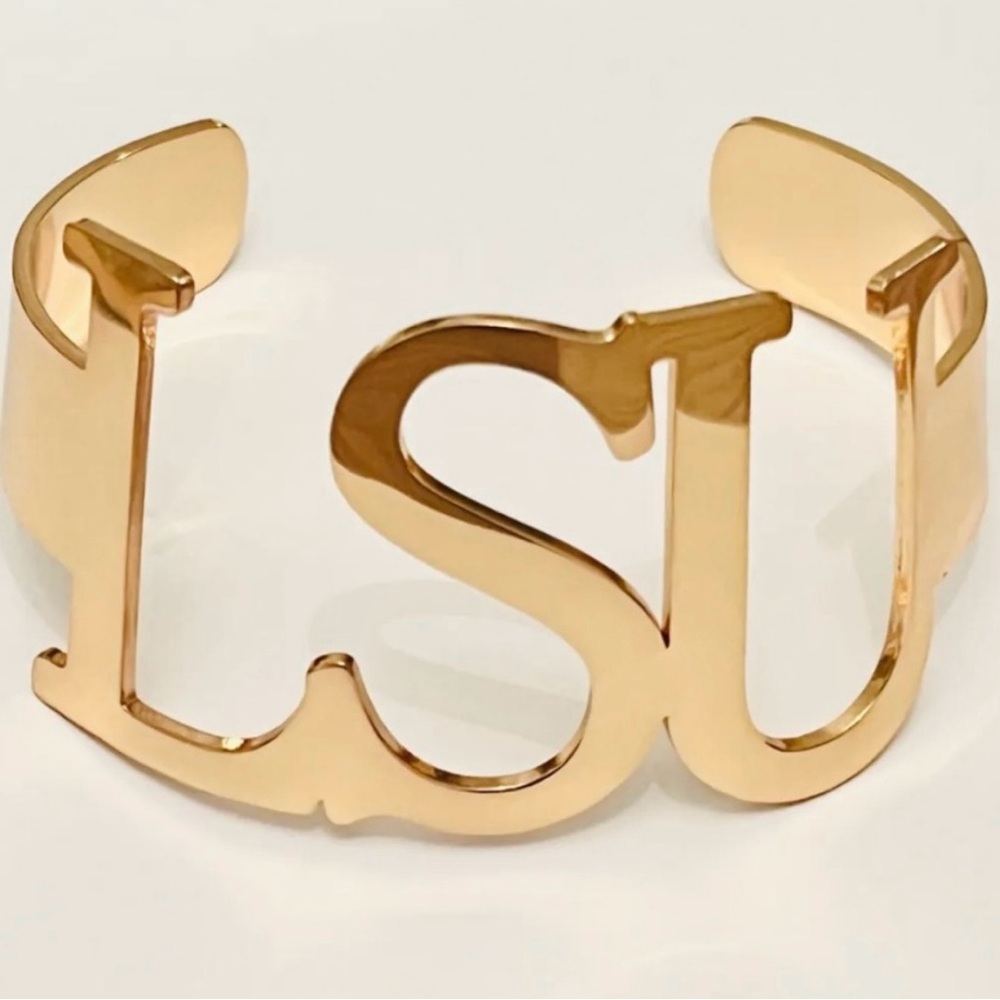 SILVER (shown in gold) LSU Cuff Bracelet